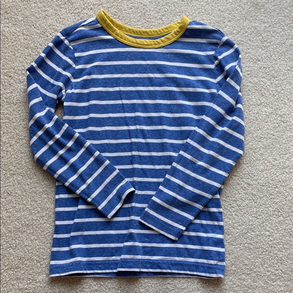Primary Size 6-7 Striped Blue and Yellow Kids Shirt